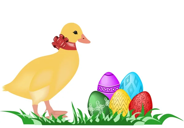 Easter gosling — Stock Vector