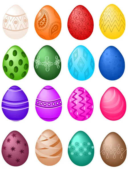 Easter eggs big set — Stock Vector