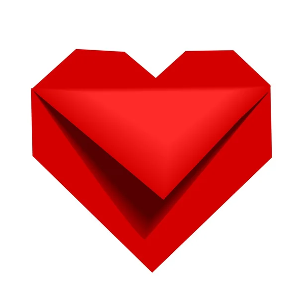 Corazón de origami — Vector de stock