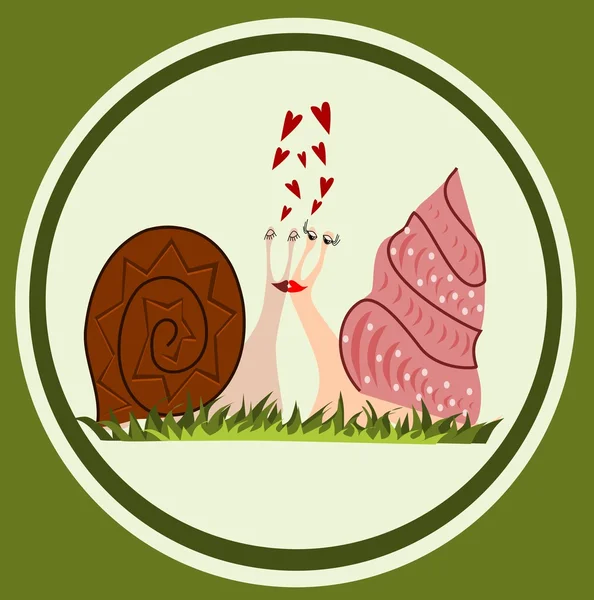 Funny snails in love — Stock Vector