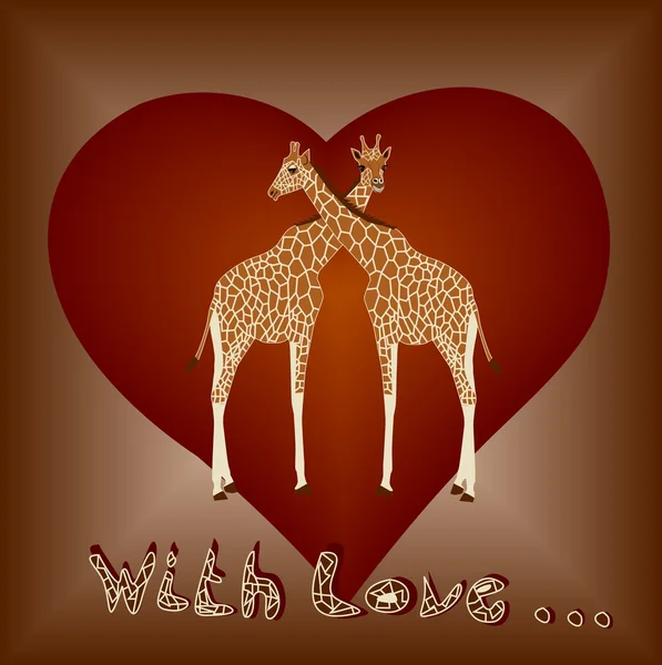 Влюбленные жирафы — стоковый вектор