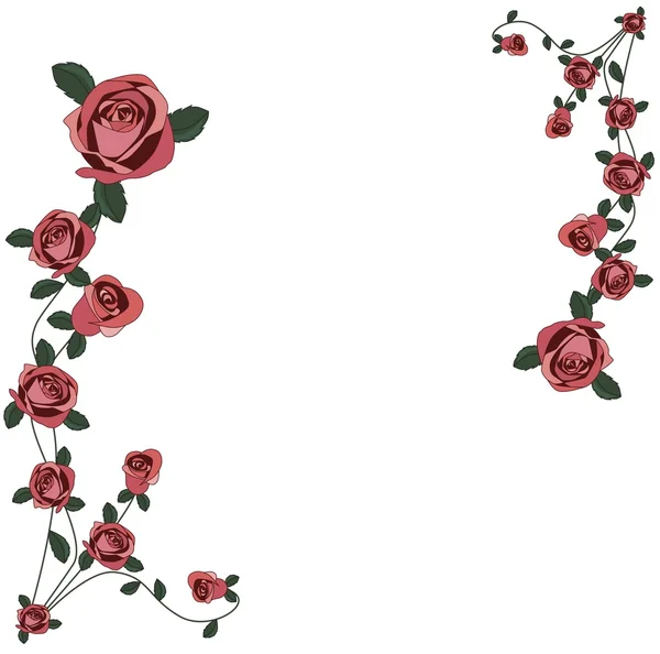 Cadre roses — Image vectorielle