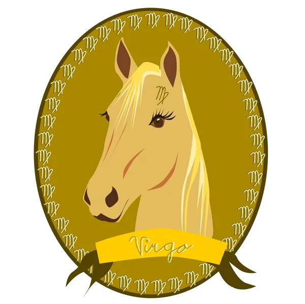 Zodíaco de cavalo - Virgem — Vetor de Stock
