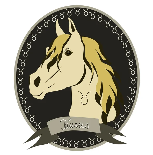 Pferd Tierkreis - Stier — Stockvektor