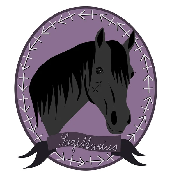 Paard zodiac - Boogschutter — Stockvector