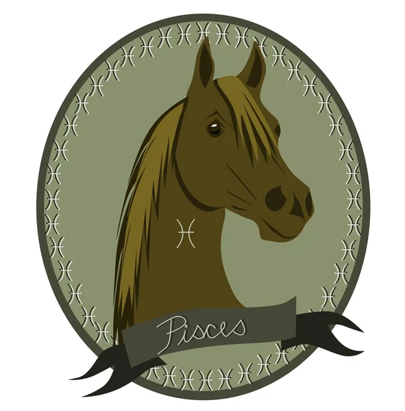 Koń zodiaku - Ryby — Wektor stockowy