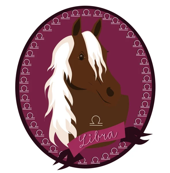 Zodíaco de cavalo - Libra —  Vetores de Stock