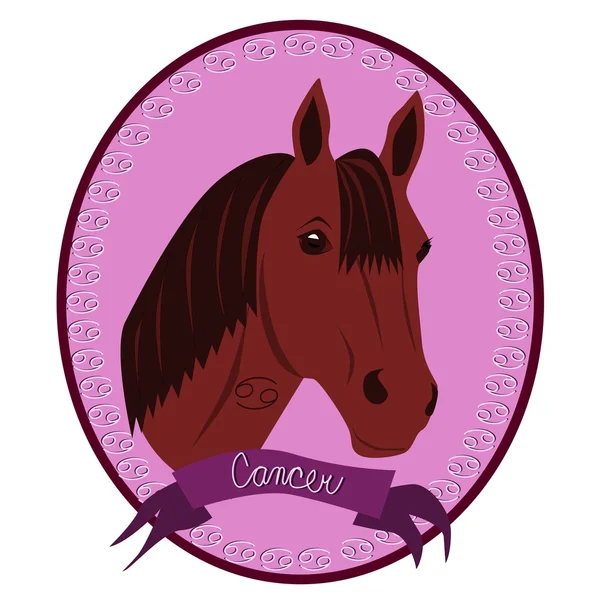 Häst zodiac - cancer — Stock vektor