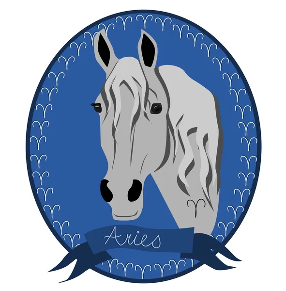 Häst zodiac - Väduren — Stock vektor