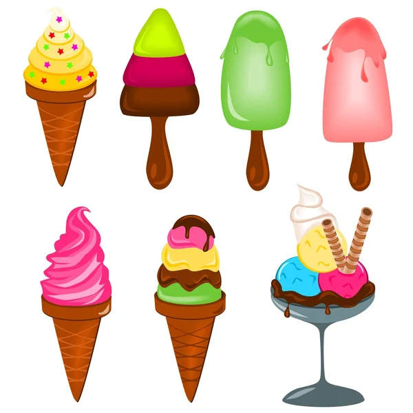 Ice creams — Stock Vector