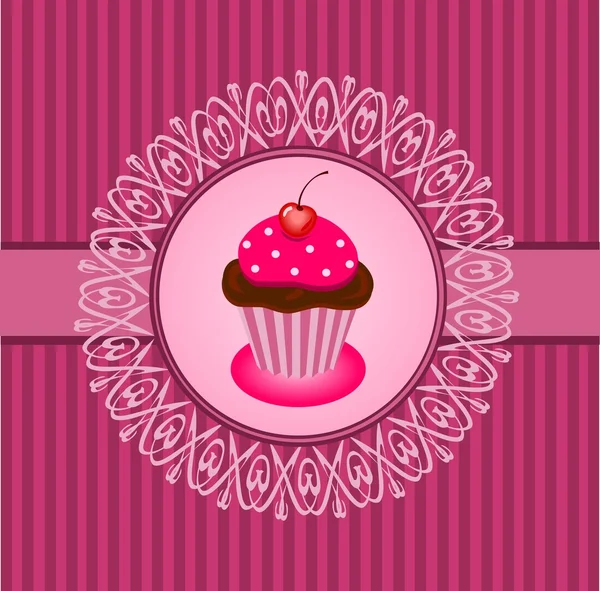 Cupcake-Jahrgang — Stockvektor