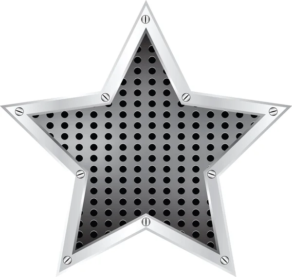 Estrella metálica — Vector de stock