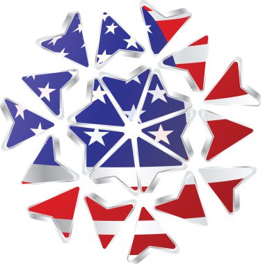 abstract arrows design with american flag clipart