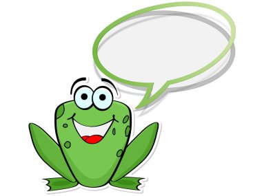 happy frog chatting clipart