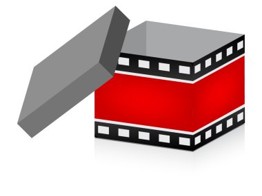 Open box with filmstripe texture clipart