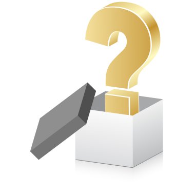 white open box with question mark clipart