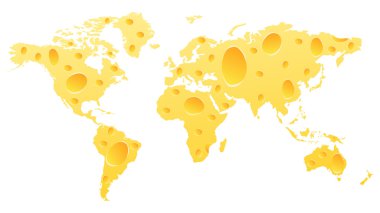 World map made of cheese clipart