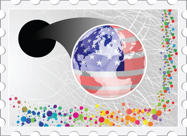 Amerikanische Briefmarke — Stockvektor