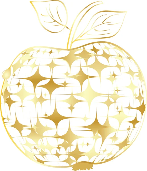 Złote jabłko — Wektor stockowy