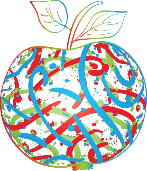 Pomme colorée — Image vectorielle