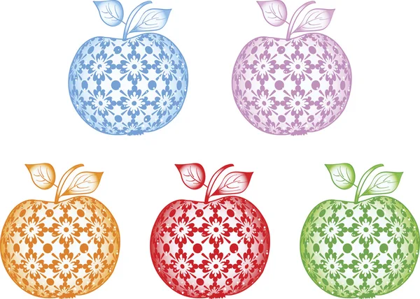 Bonita manzana con diferentes colores — Archivo Imágenes Vectoriales