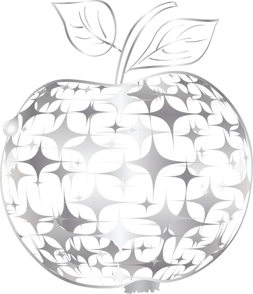 Silver apple — Stock Vector