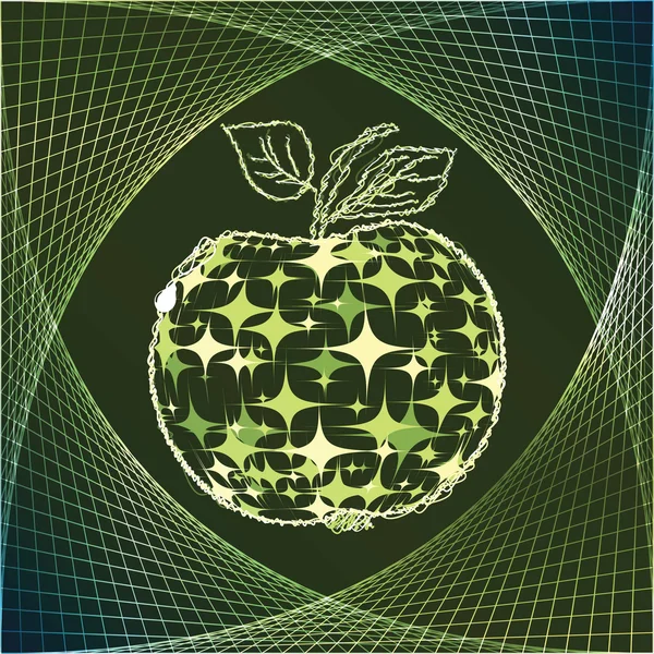 Pomme colorée faite d'étoiles — Image vectorielle