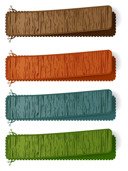 Banner de madera — Archivo Imágenes Vectoriales