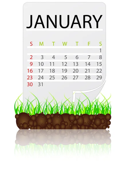 Calendar january — Stock Vector