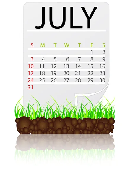 Kalender juli — Stock vektor