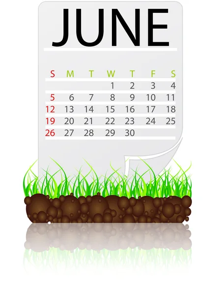 Calendário junho — Vetor de Stock