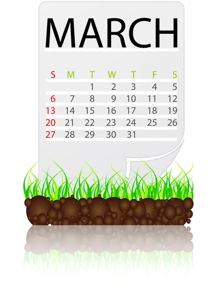 Calendar march — Stock Vector