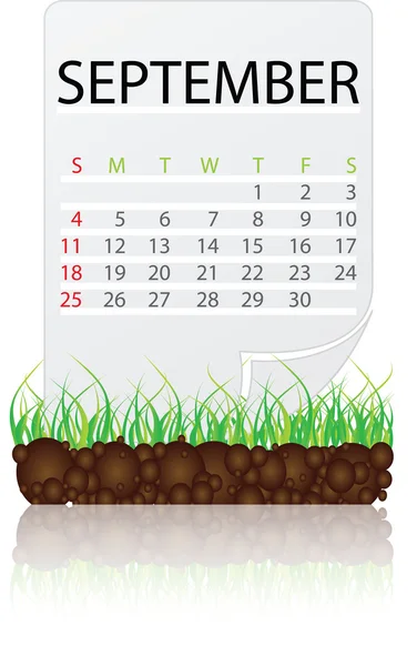 Calendar september — Stock Vector