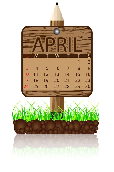 Calendario aprile — Vettoriale Stock