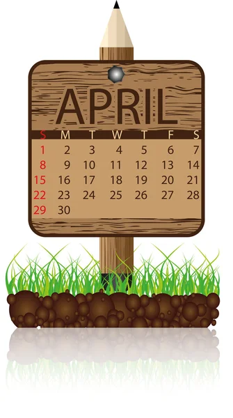 Kalenderbanner April — Stockvektor