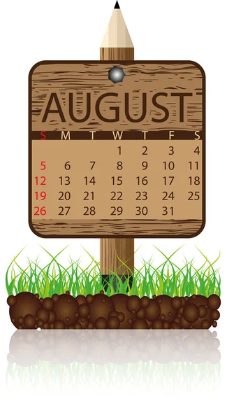 Kalenderbanner August — Stockvektor
