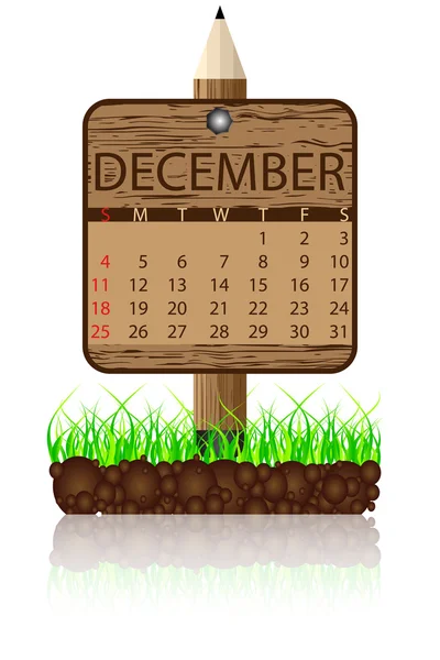 Calendrier bannière décembre — Image vectorielle