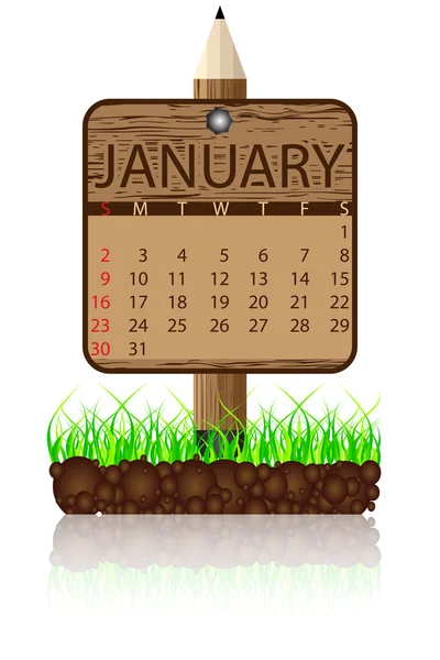 Kalenderblatt Januar — Stockvektor
