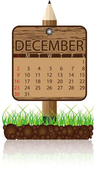Πανό ημερολόγιο Δεκεμβρίου — Διανυσματικό Αρχείο