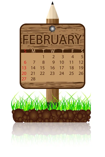 Calendrier février — Image vectorielle