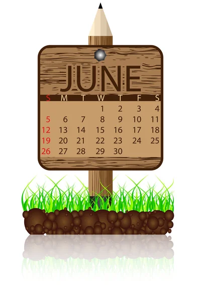 Kalenderbanner Juni — Stockvektor