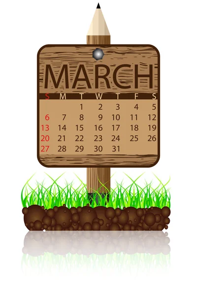 Kalender mars — Stock vektor