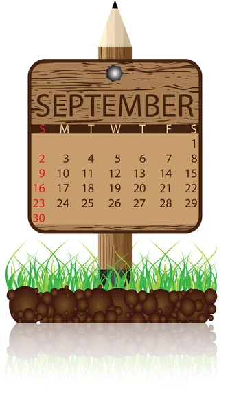 Calendario banner septiembre — Archivo Imágenes Vectoriales