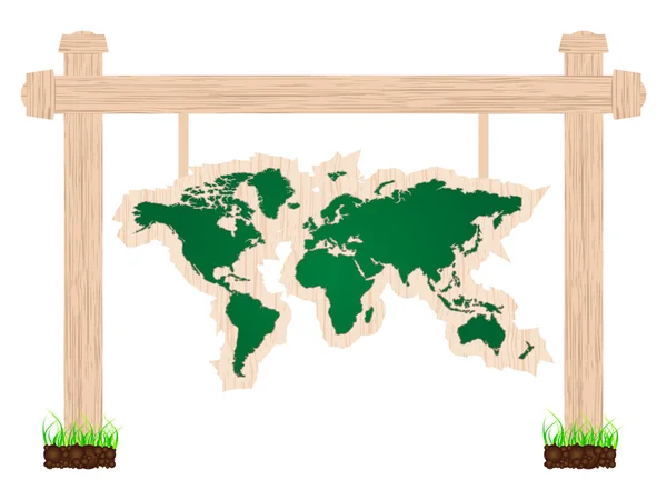 Banner mapa del mundo — Vector de stock