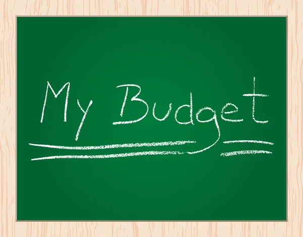 我在黑板上的预算 — 图库矢量图片