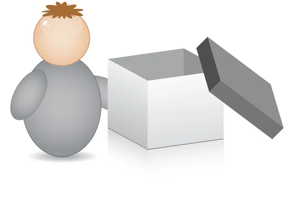 Copain avec boîte ouverte — Image vectorielle