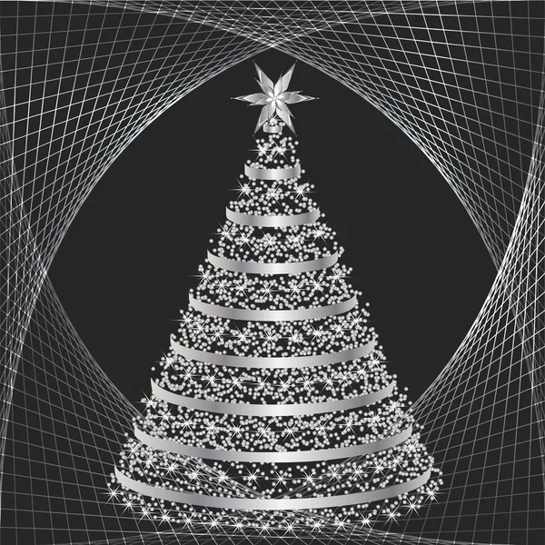 银色圣诞树 — 图库矢量图片