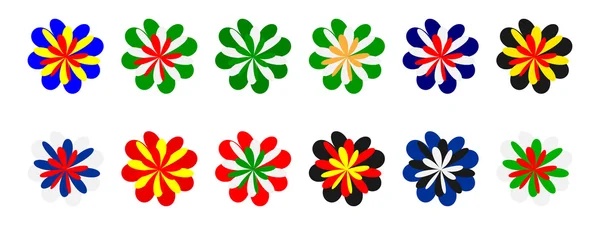 Fleur abstraite avec drapeaux — Image vectorielle