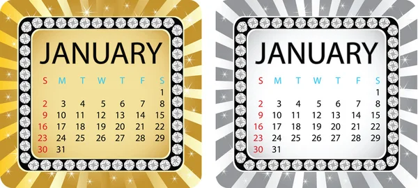 Calendar january — Stock Vector