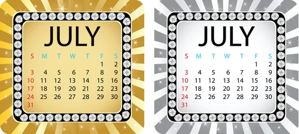 Kalenderblatt Juli — Stockvektor
